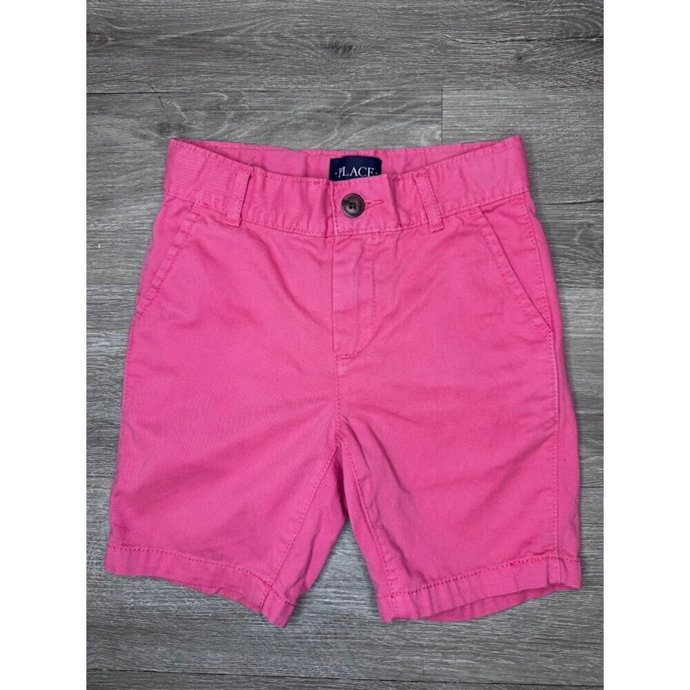Bright Pink Chino Shorts Flat Front Preppy Casual Spring Summer Size 5